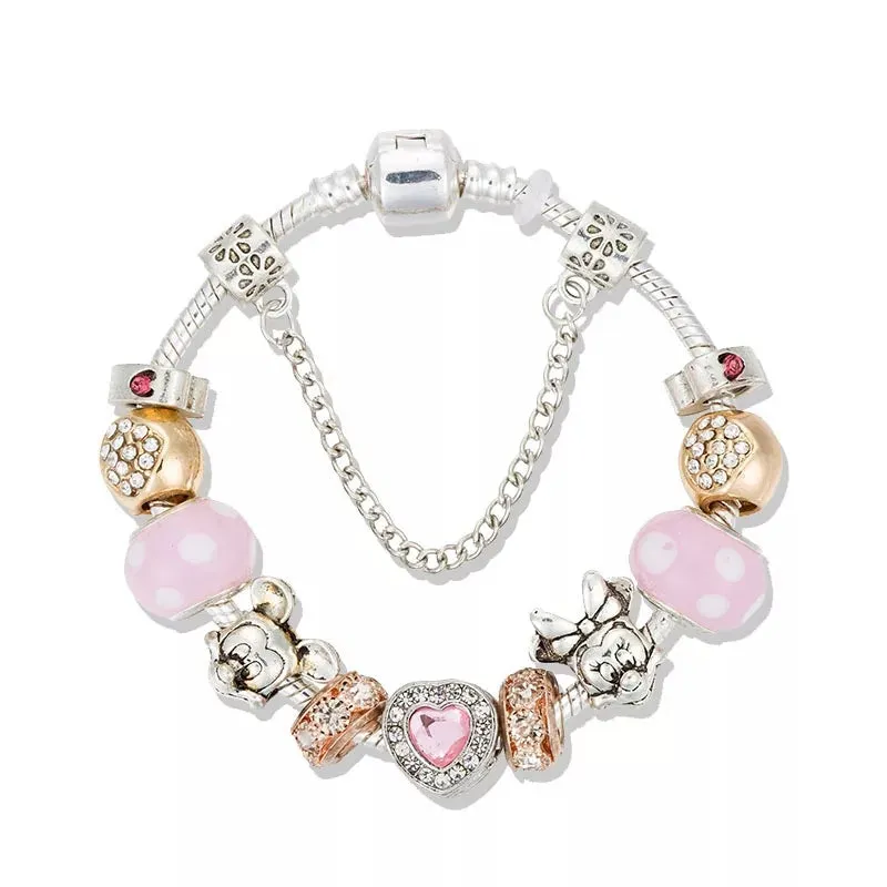 Mickey Minnie Mouse Charm Bracelet