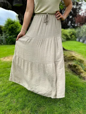 Mocha Double Layer Lightweight Panel Skirt