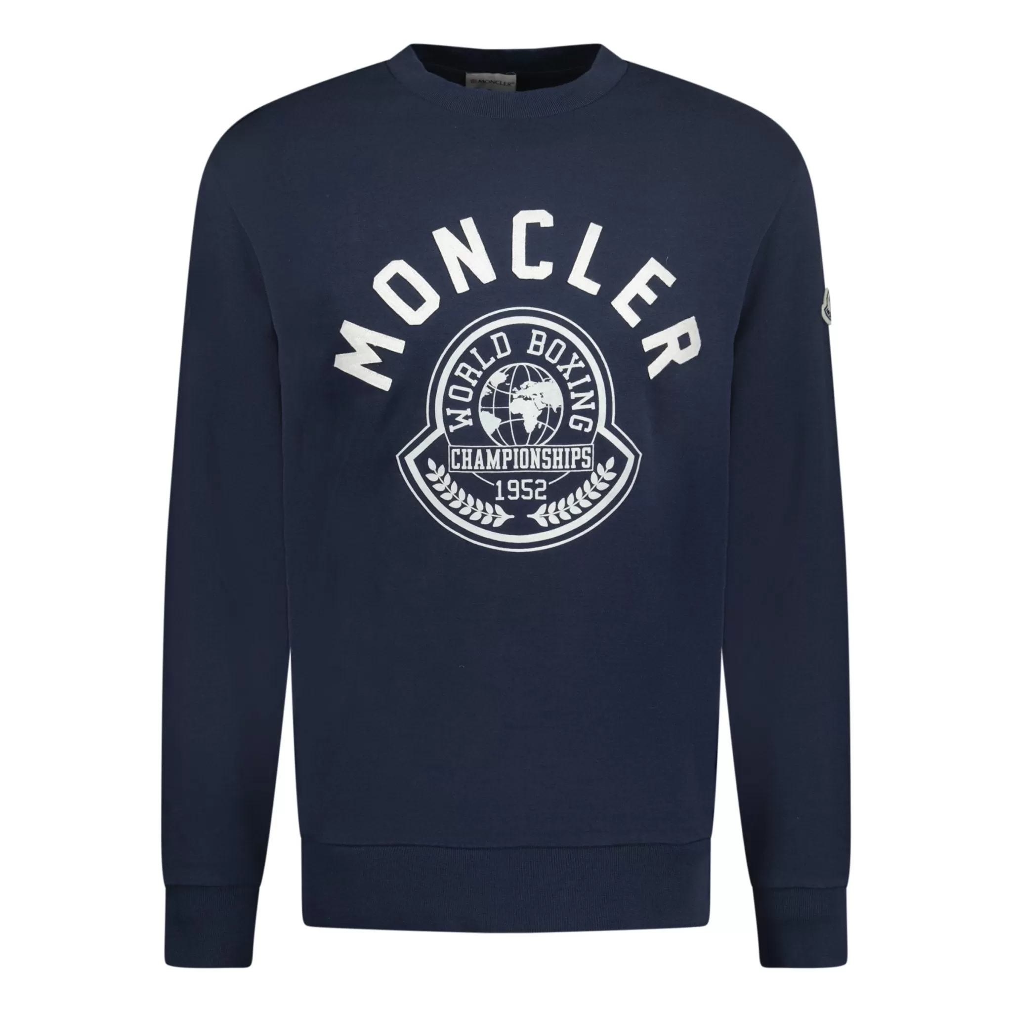 MONCLER LOGO APPLIQUE SWEATSHIRT NAVY BLUE