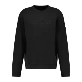 MONCLER SPLIT LOGO SWEATSHIRT BLACK