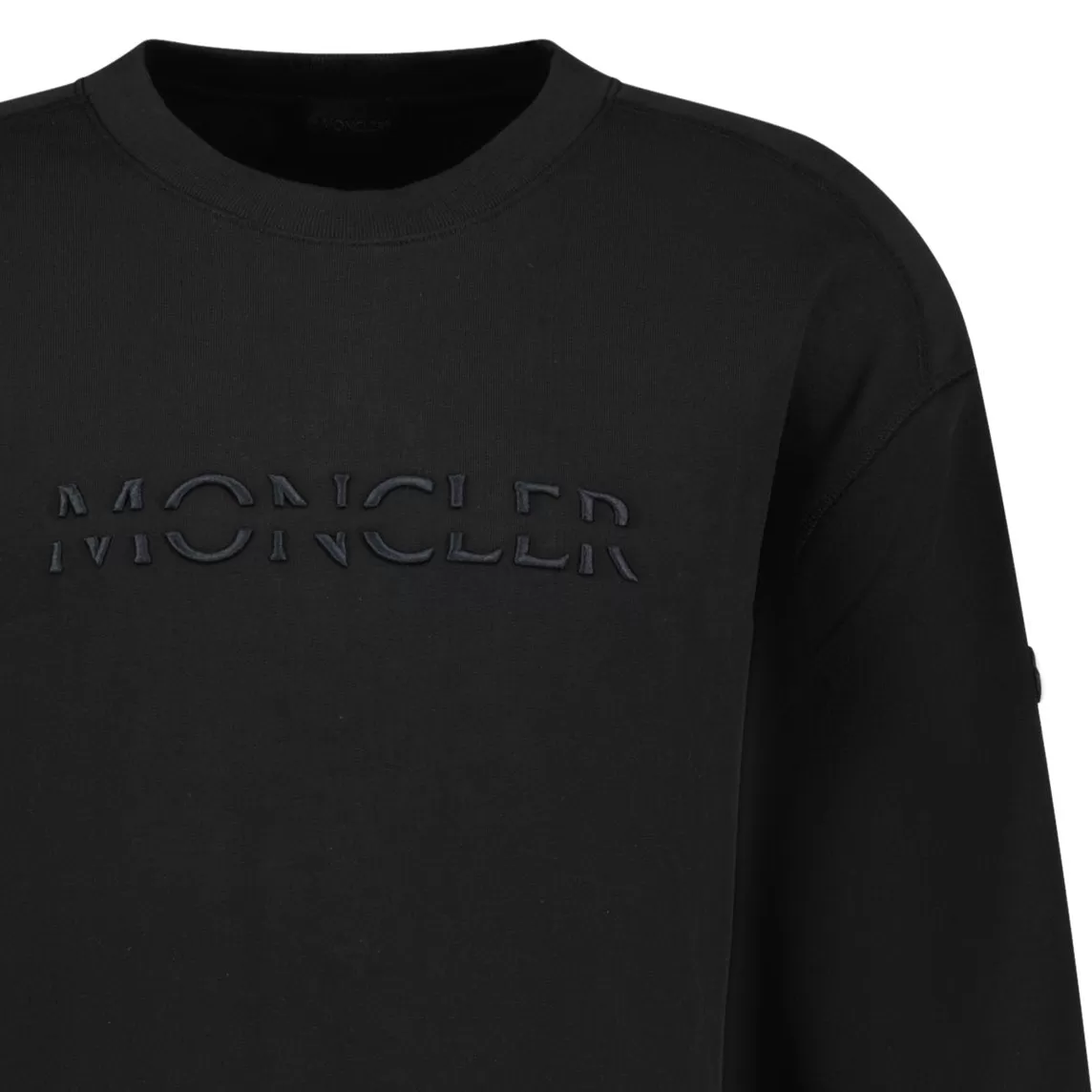 MONCLER SPLIT LOGO SWEATSHIRT BLACK