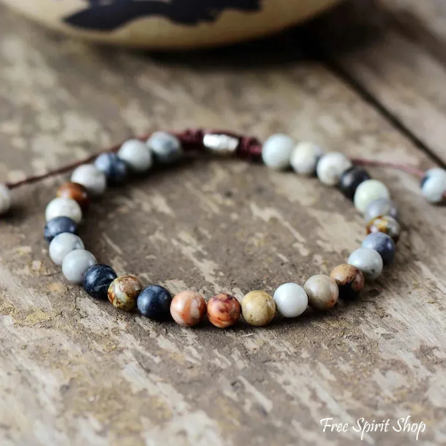 Natural Semi-Precious Healing Jasper Stone Bead Bracelet