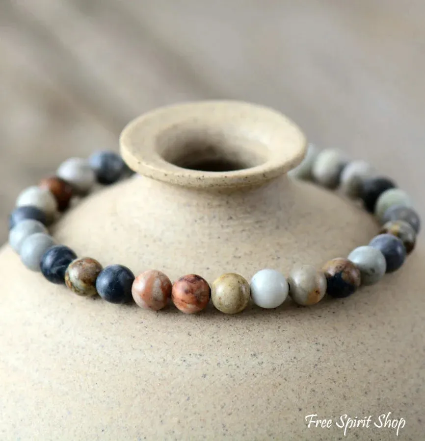 Natural Semi-Precious Healing Jasper Stone Bead Bracelet