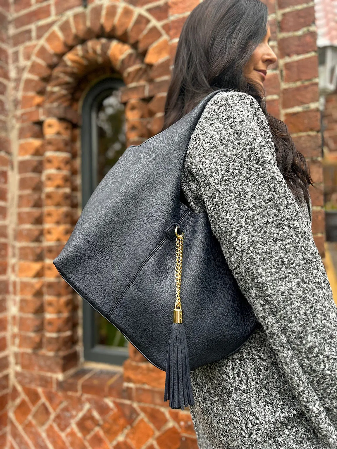 Navy Tassel Bag Set