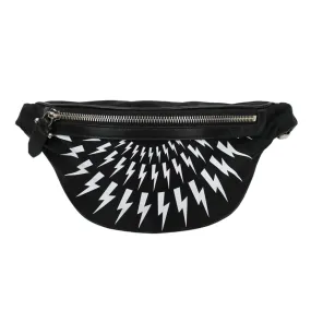 Neil Barrett - Lightning Bolt Nylon Bum Bag in Black & White