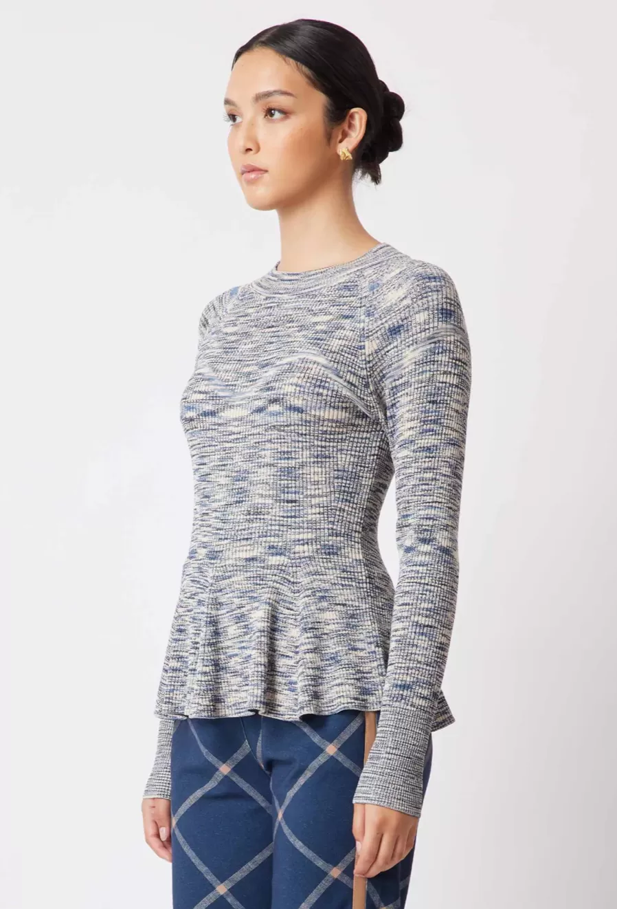 Once Was Harmony Knit Top - Navy Pampas