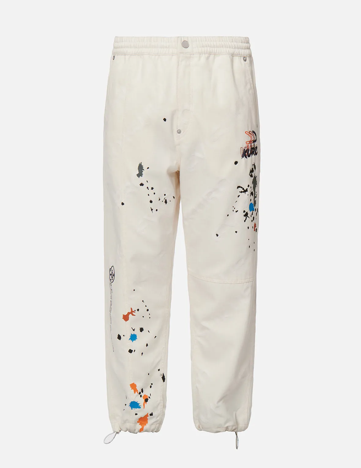 Paint Splash Print Monogram Denim Pants