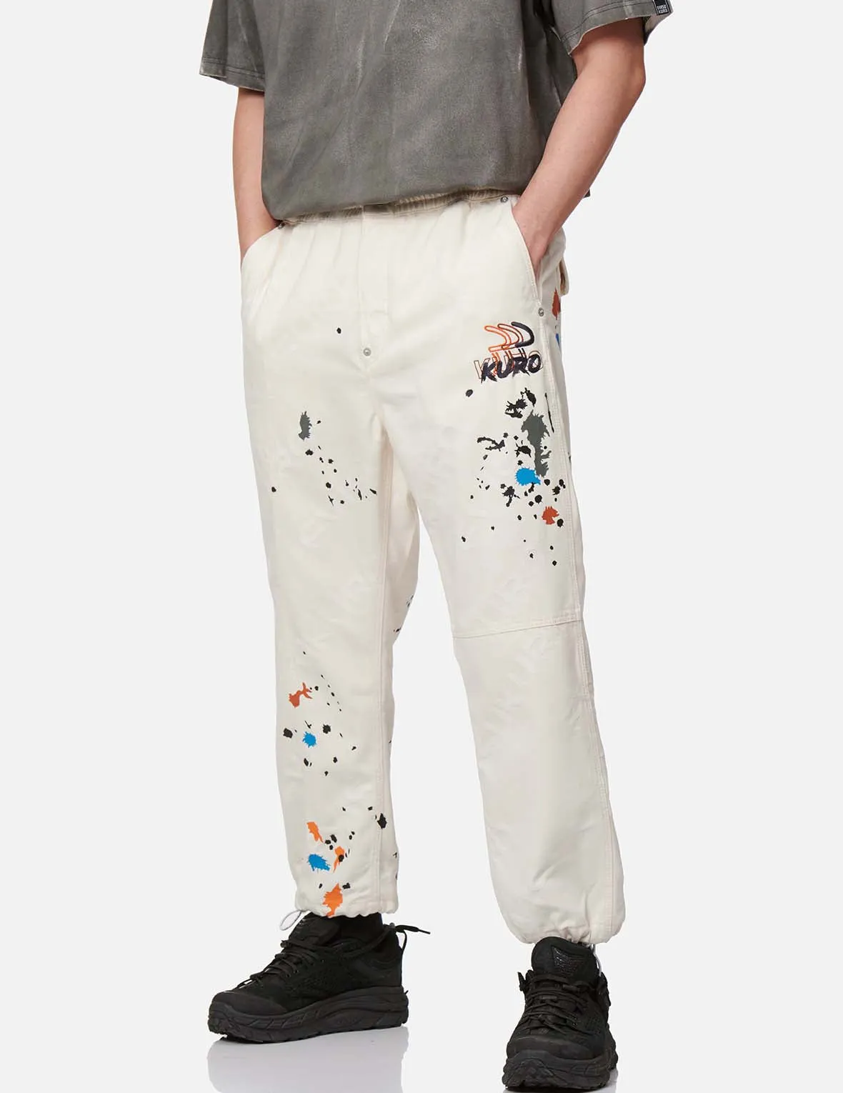 Paint Splash Print Monogram Denim Pants