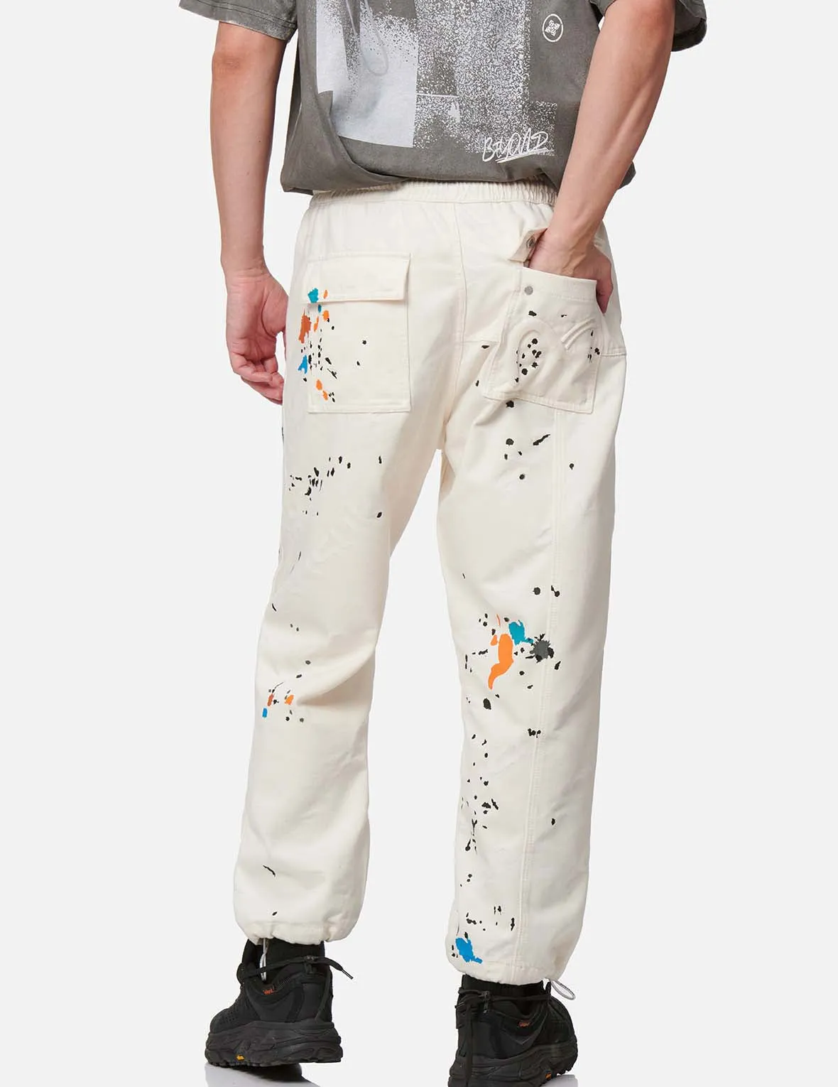 Paint Splash Print Monogram Denim Pants