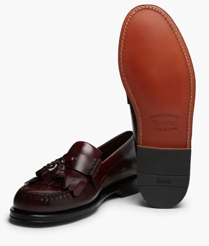 PENNY LOAFERS NAPPINA G.H.BASS WEEJUNS LAYTON KILTIE WINE