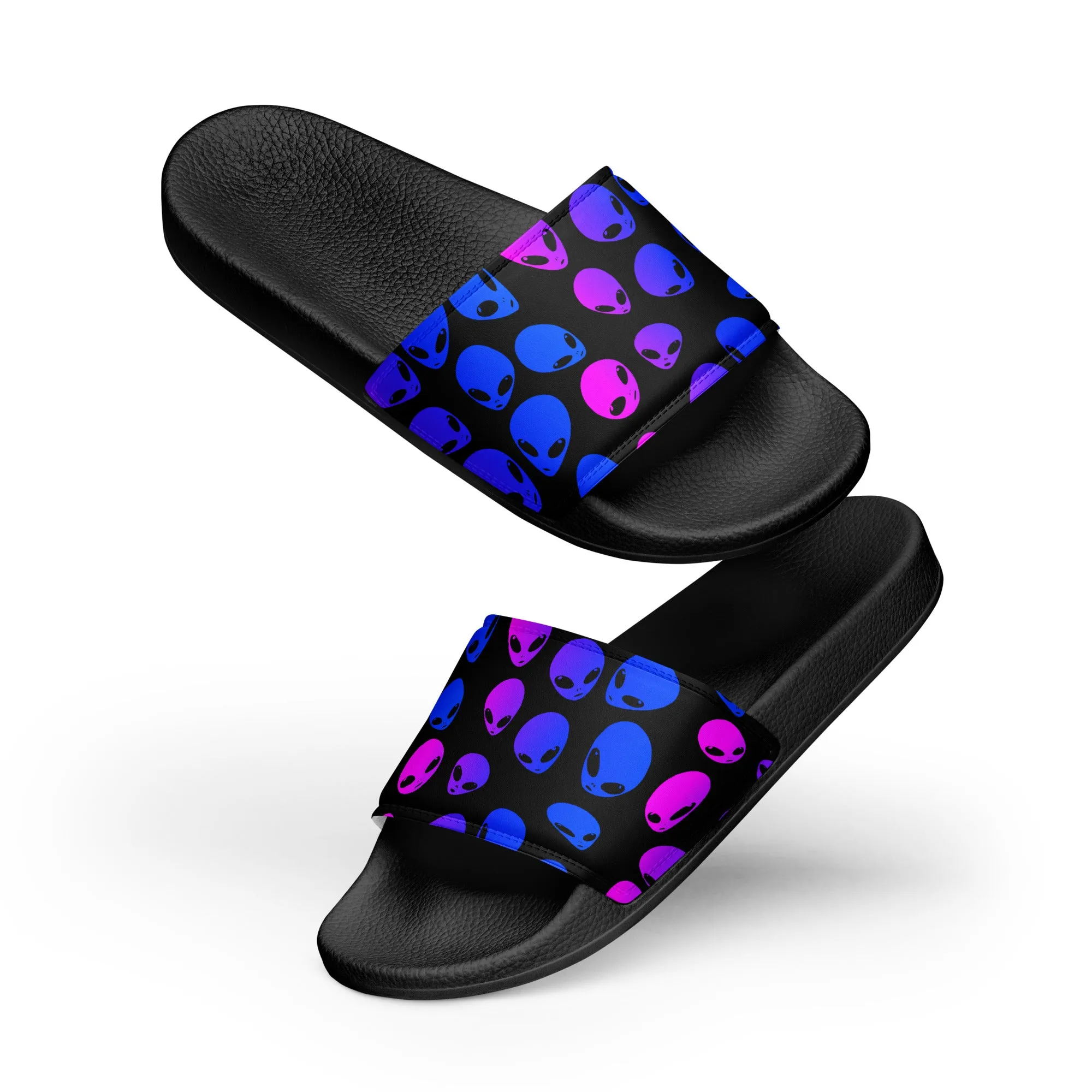 Pink and Blue Alien Ombre Men's Slide Sandals