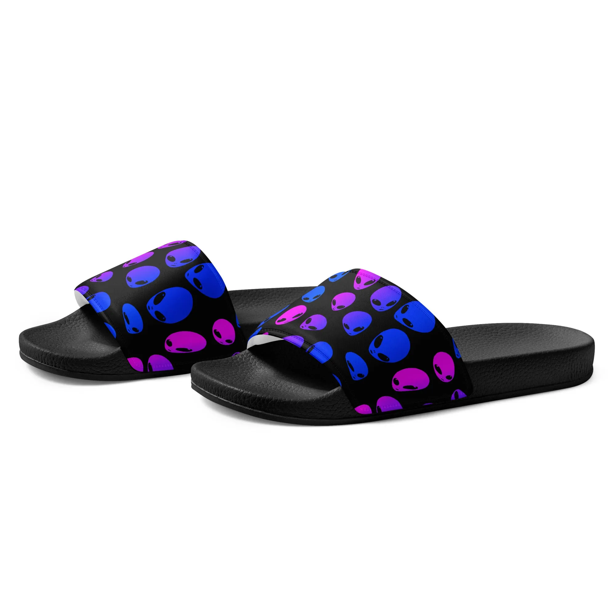 Pink and Blue Alien Ombre Men's Slide Sandals