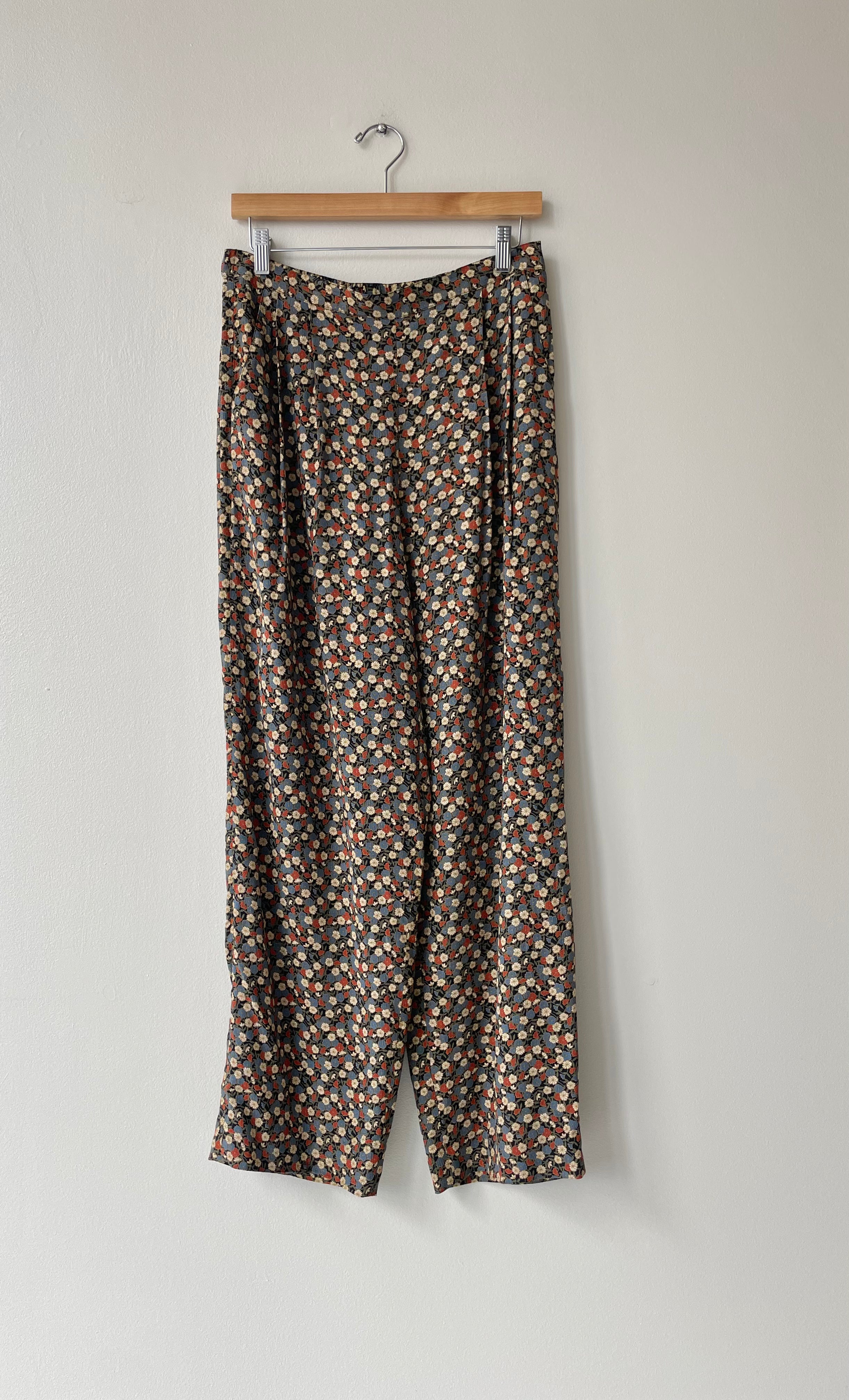 Pom Flower Rayon Pants | 1990s