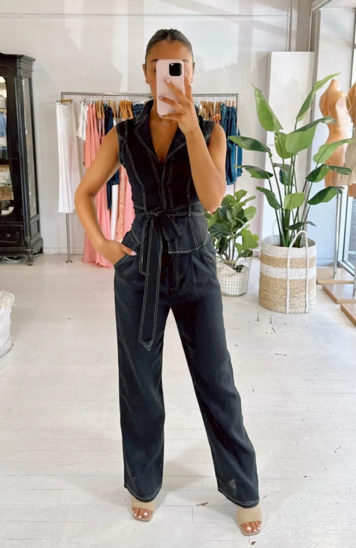 REINE CONTRAST STITCH PANTS