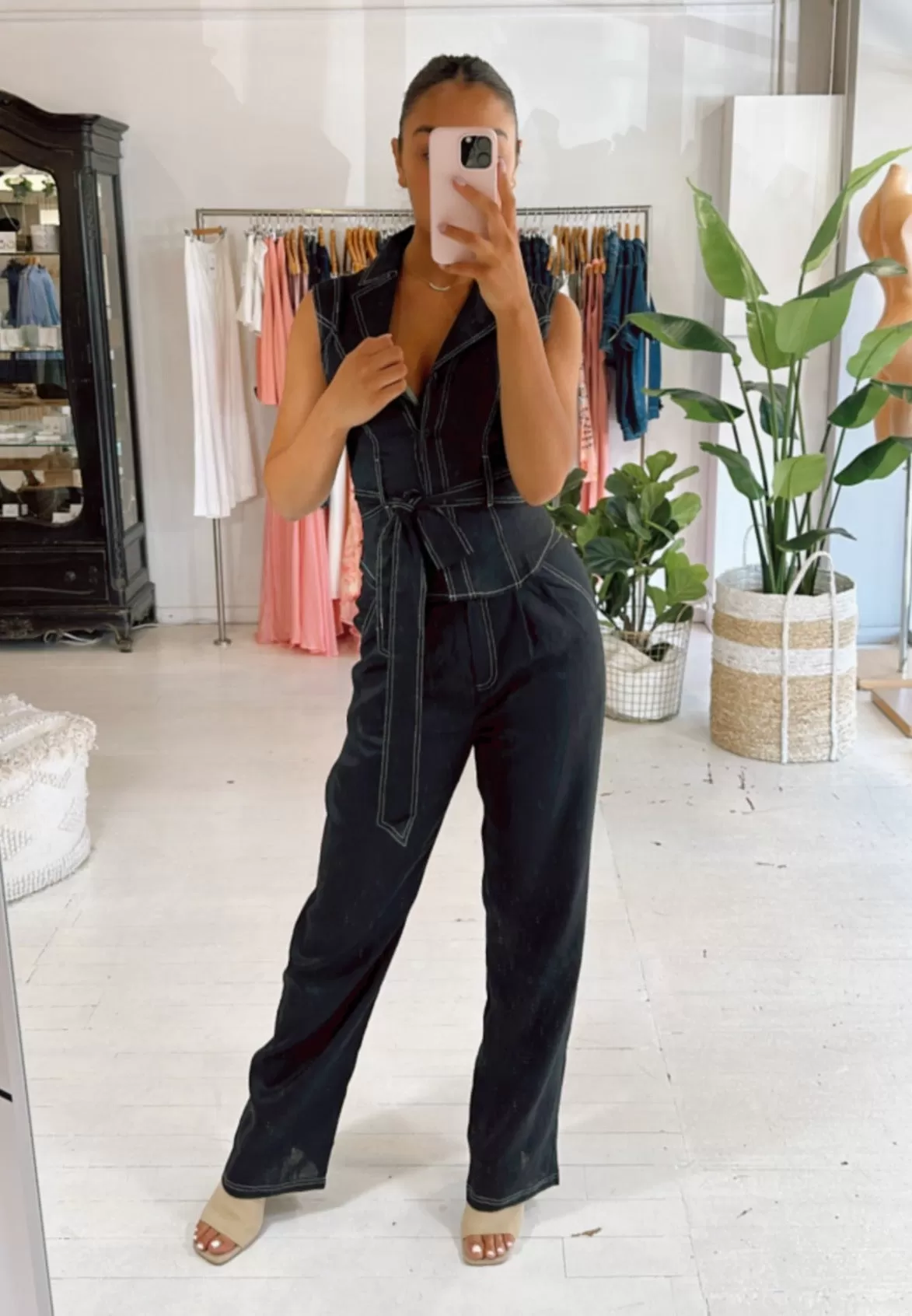 REINE CONTRAST STITCH PANTS