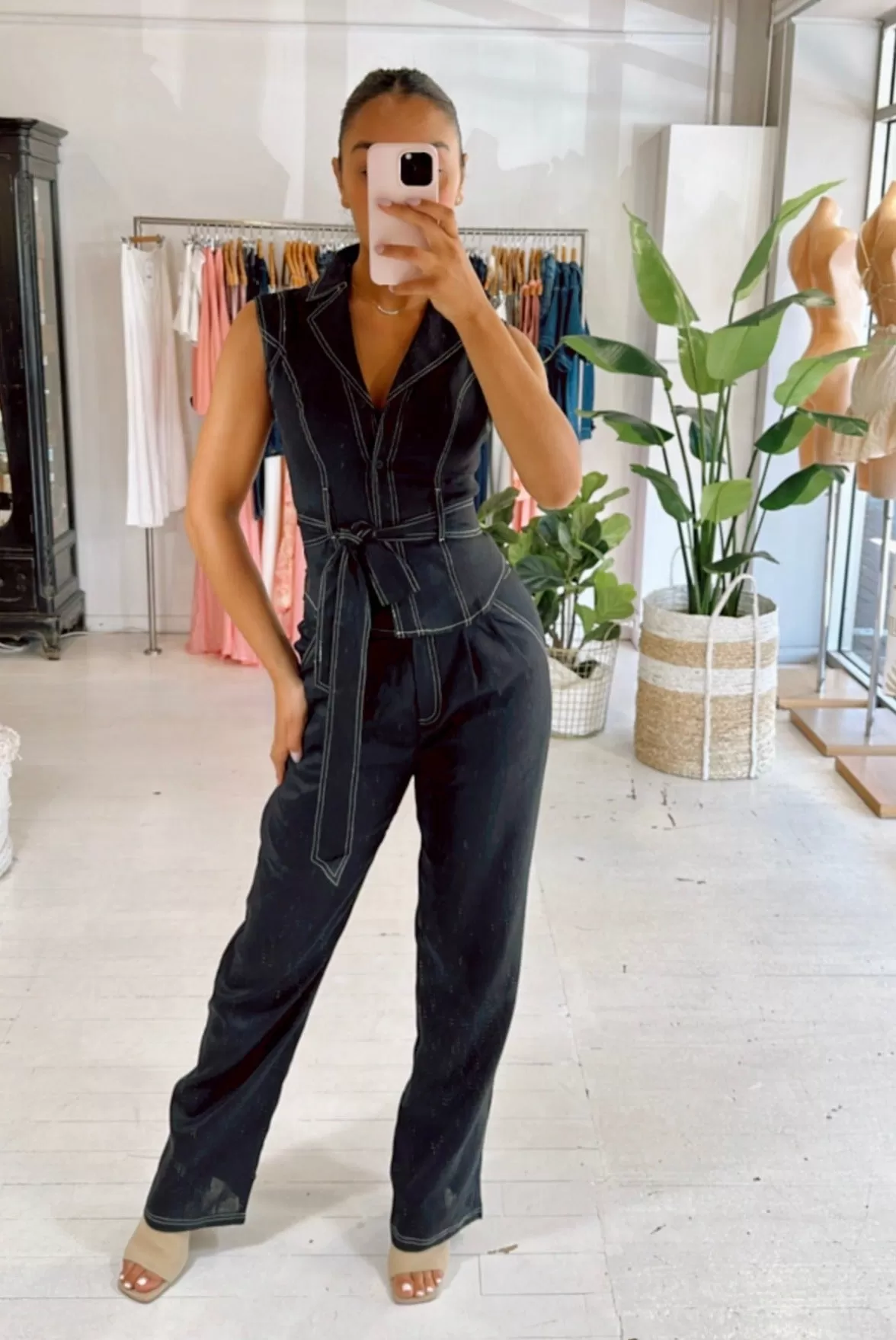 REINE CONTRAST STITCH PANTS