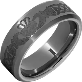 Rugged Tungsten Claddagh Ring