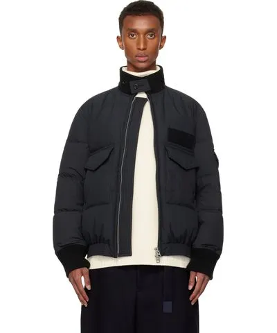 Sacai Black Ripstop Puffer Down Jacket