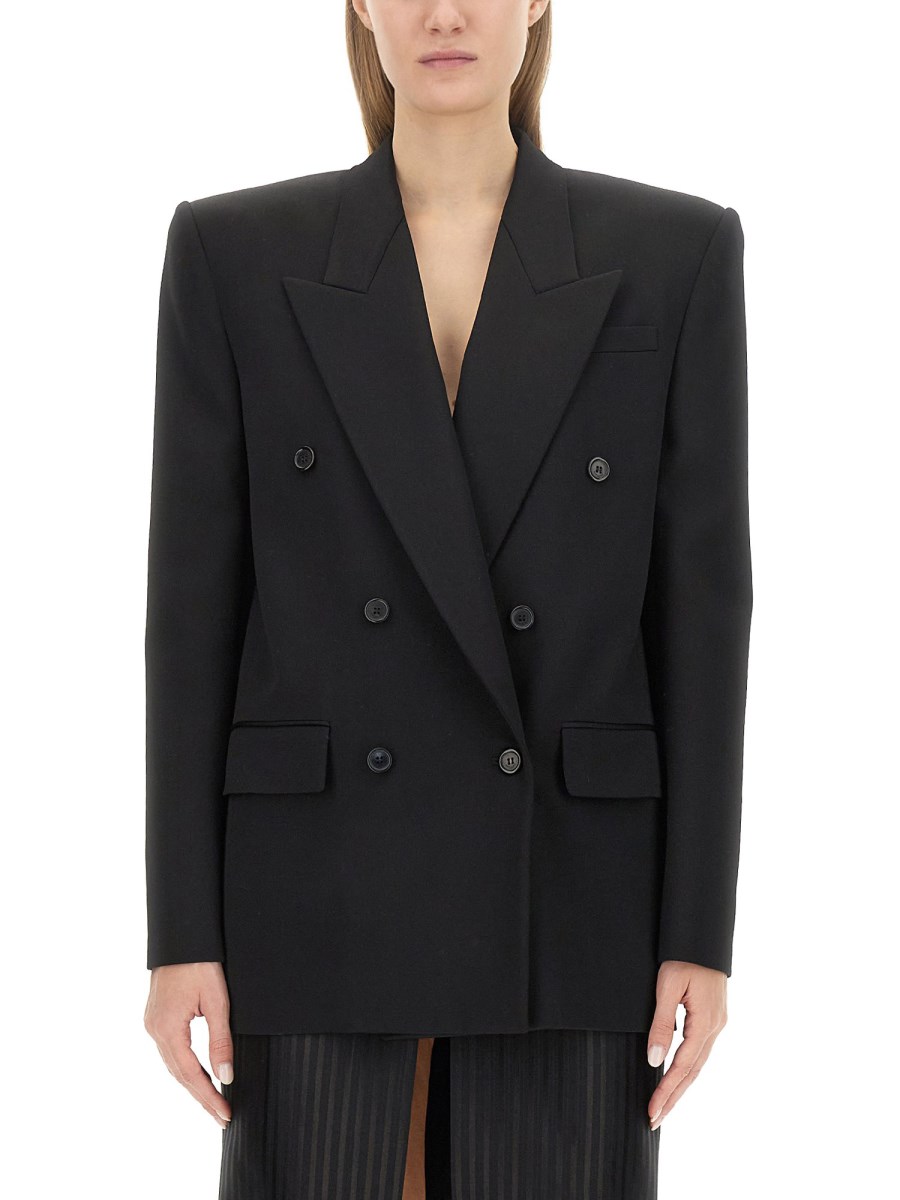 SAINT LAURENT    WOOL AND CASHMERE OVERSIZED JACKET