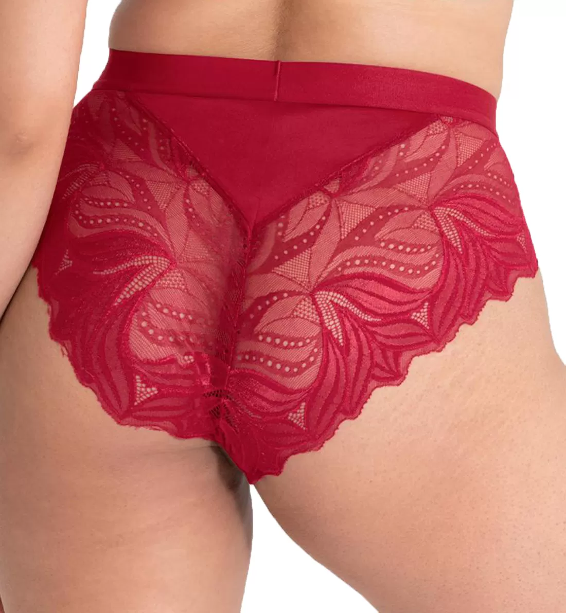 Scantilly by Curvy Kate Indulgence High Waist Brief (ST010208) - Red