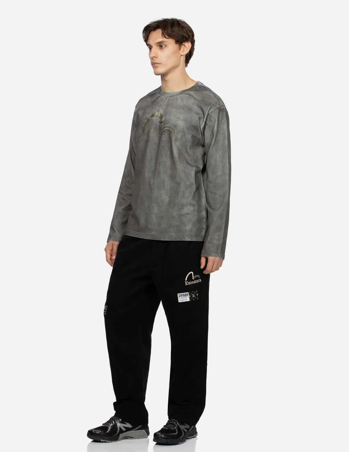 Seagull and Logo Embroidery Relaxed Fit Pants