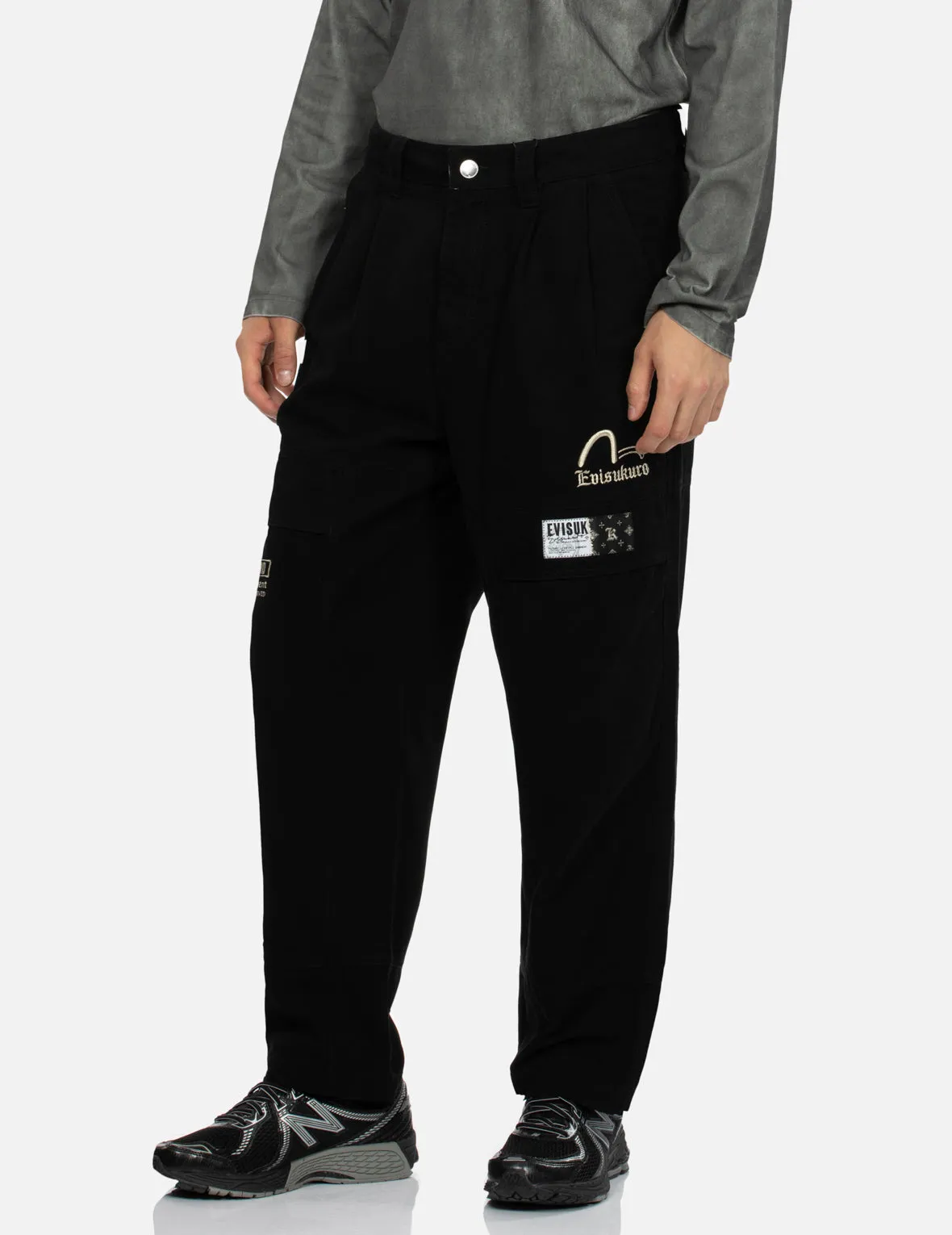 Seagull and Logo Embroidery Relaxed Fit Pants