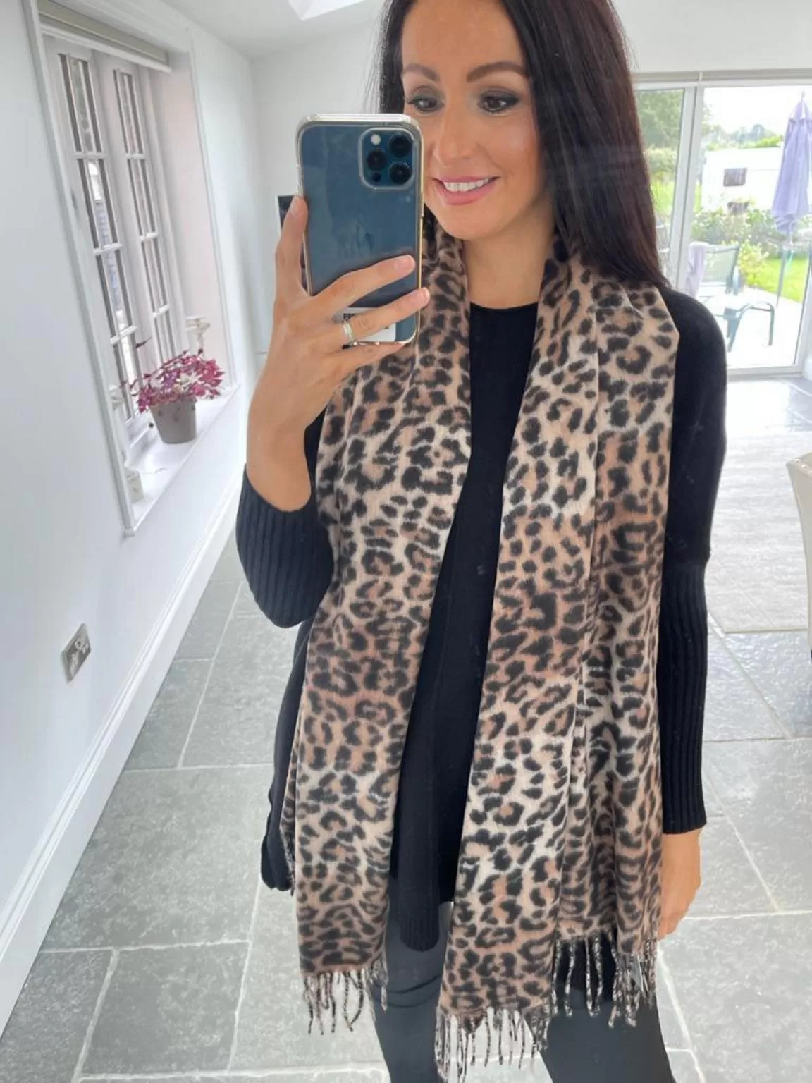 Soft Leopard Print Scarf