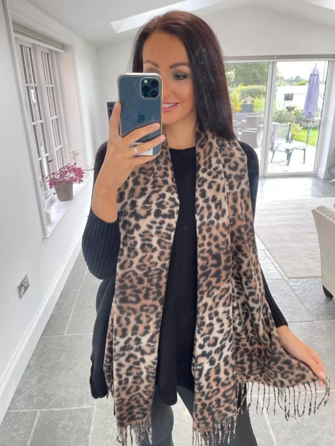 Soft Leopard Print Scarf