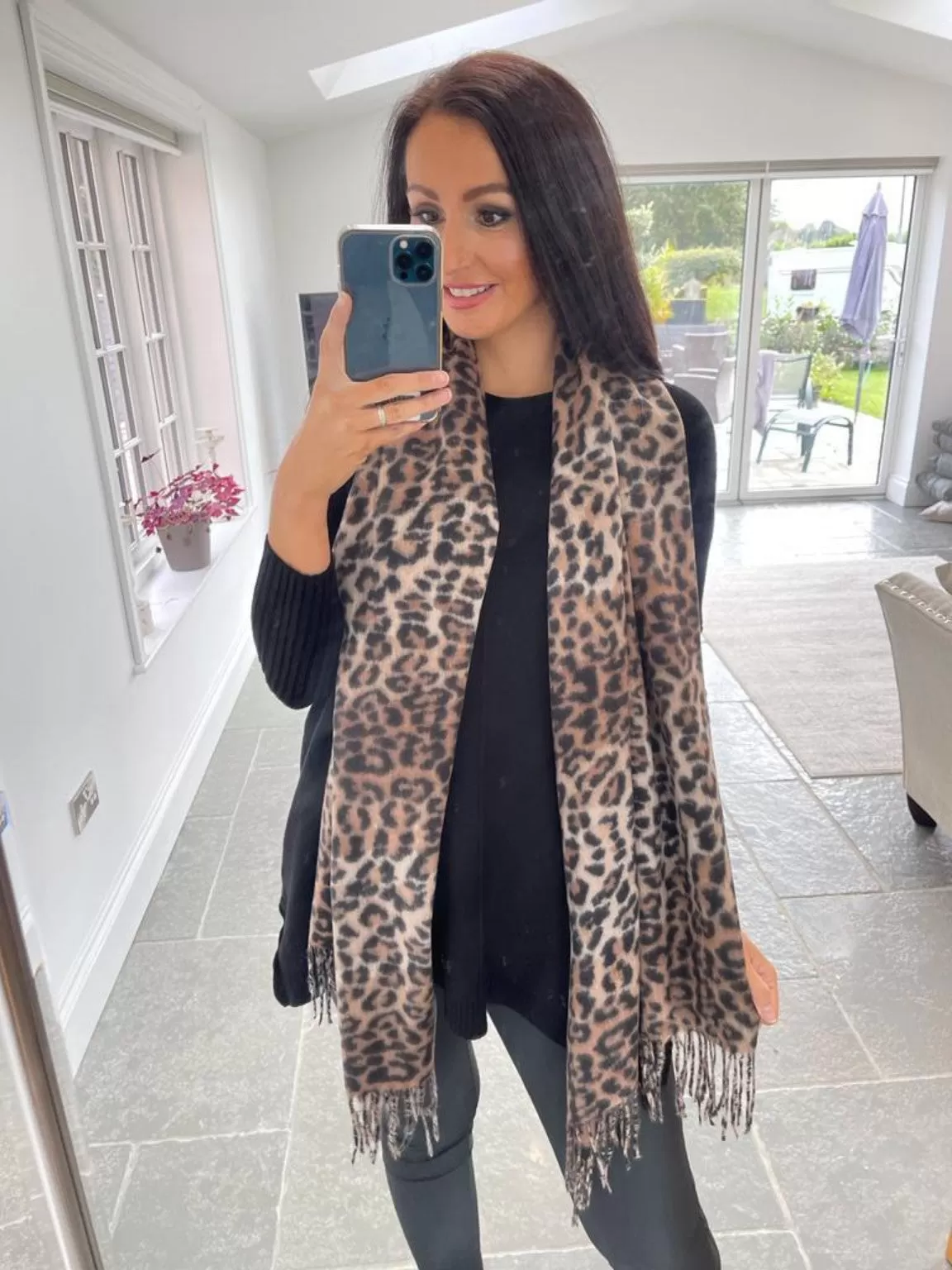 Soft Leopard Print Scarf