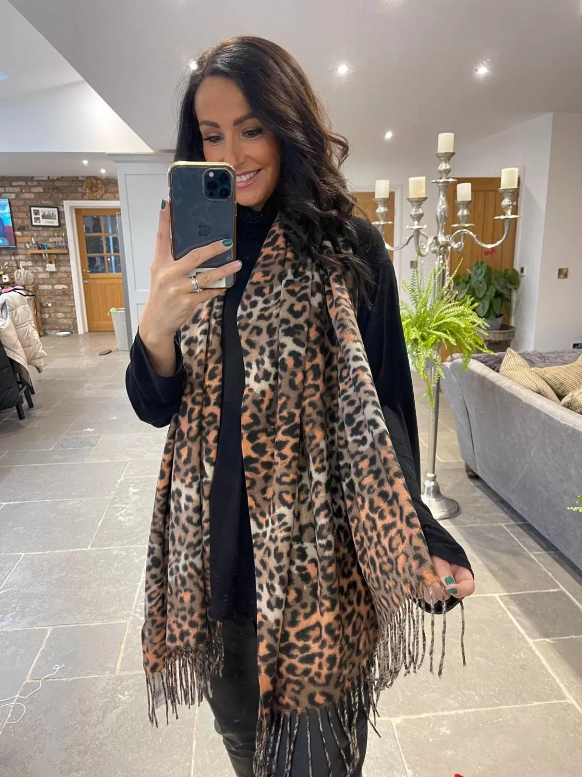 Soft Leopard Print Scarf