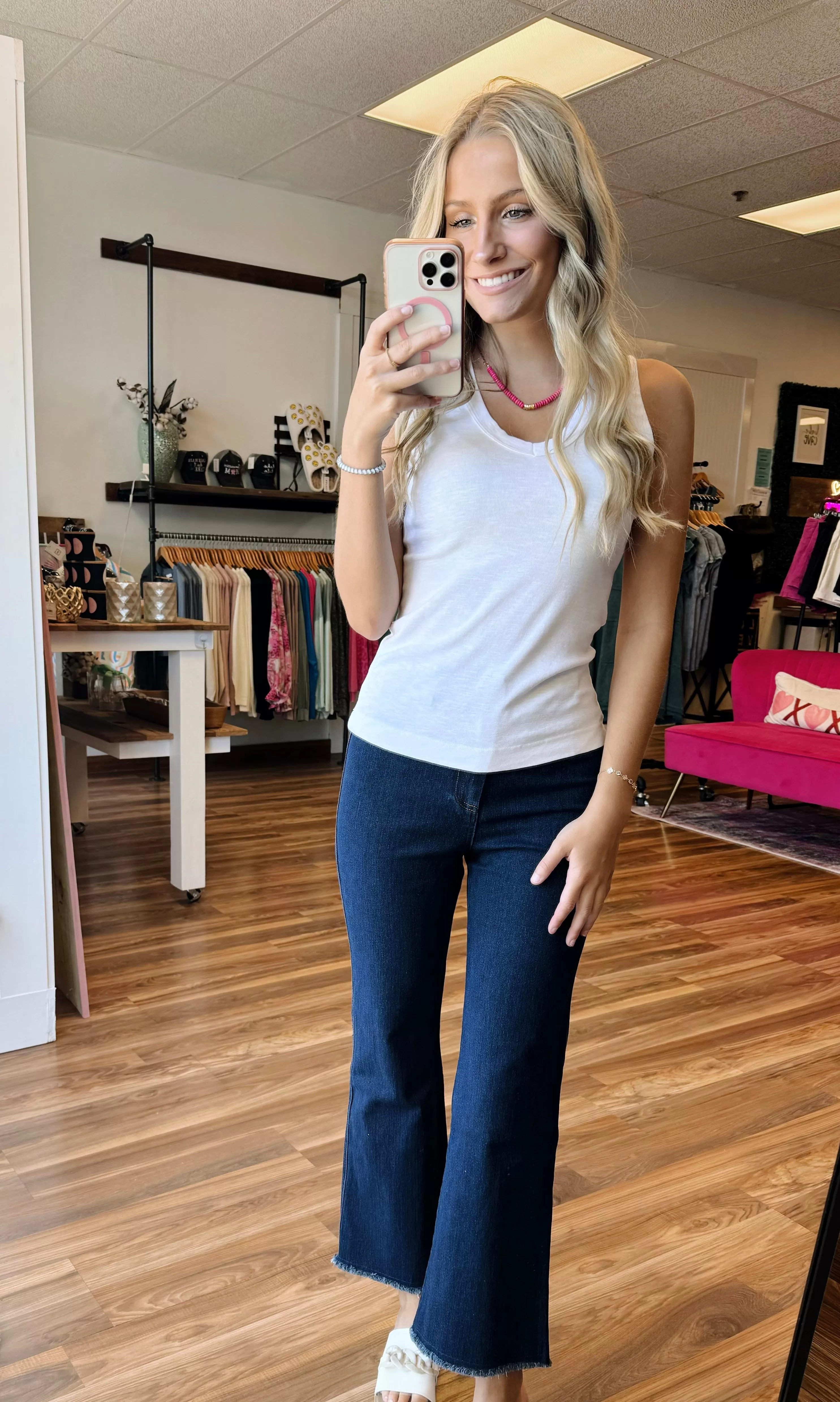 Soft Washed Stretchy High Rise Cropped Pants