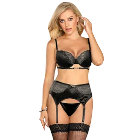 Transparent Floral Lace Breathable Bra Garter Lingerie Set for Women