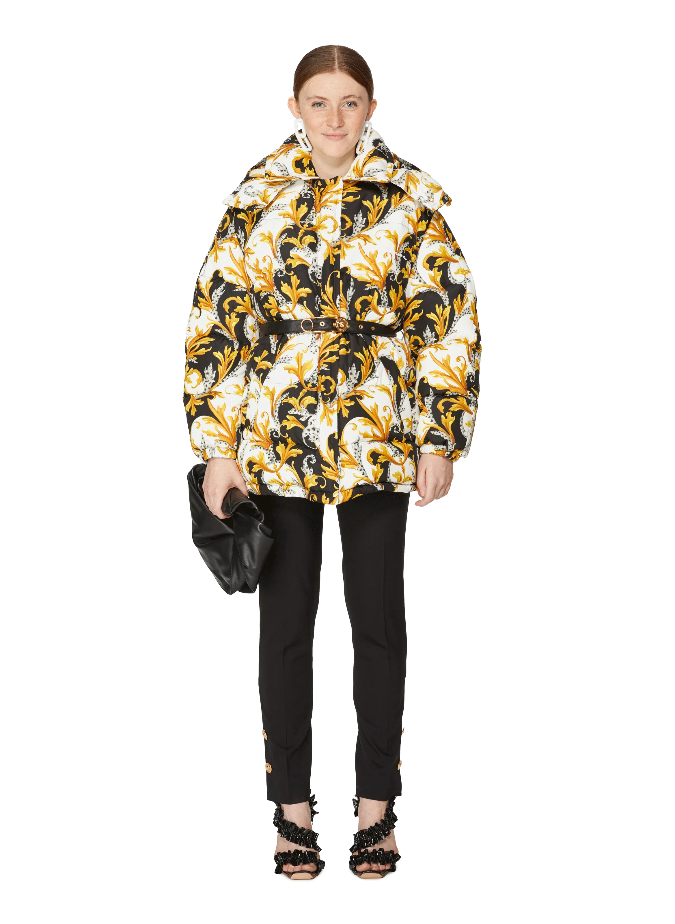 VERSACE  Acanthus Print Down Jacket - Multicolour