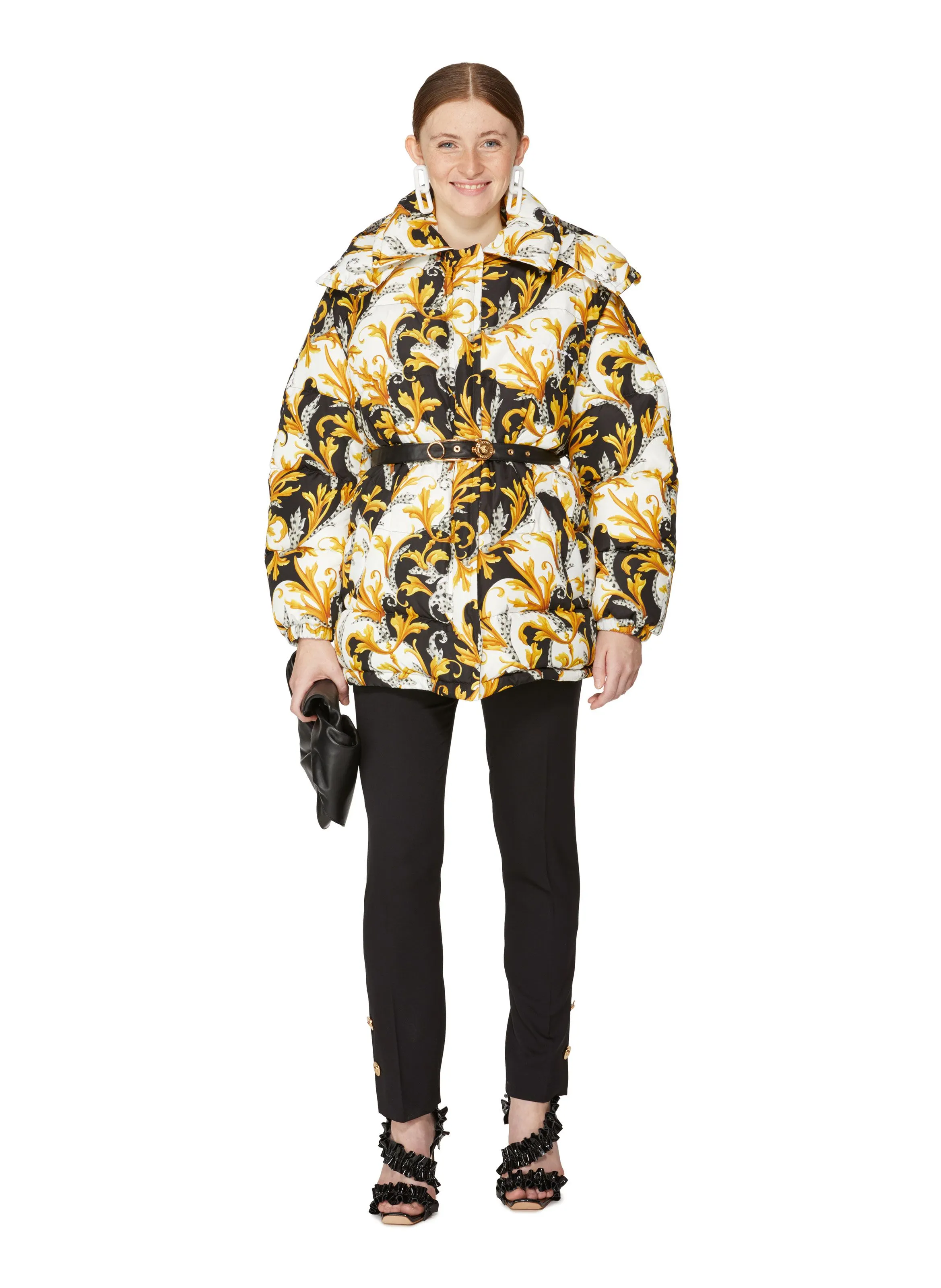 VERSACE  Acanthus Print Down Jacket - Multicolour