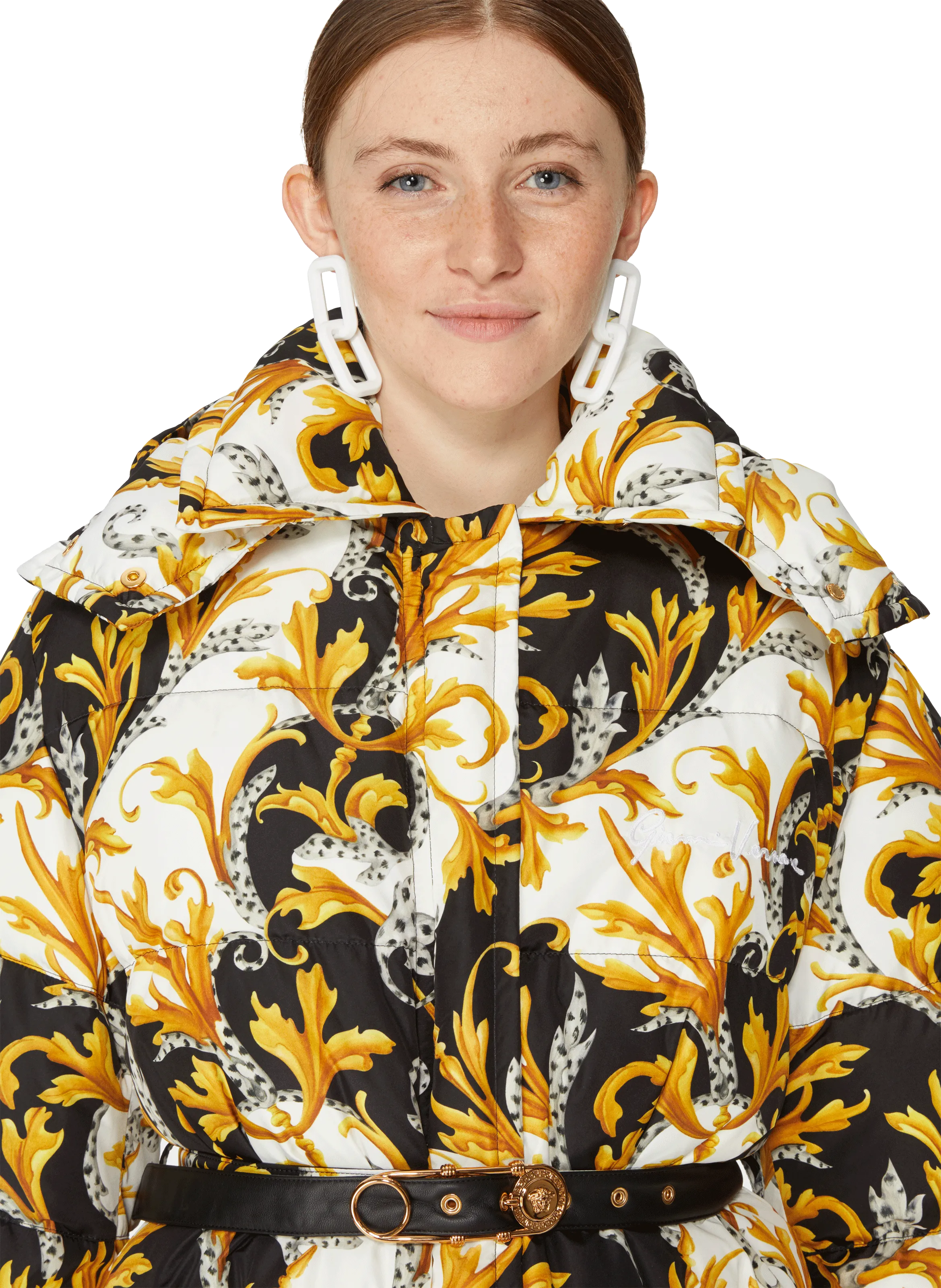 VERSACE  Acanthus Print Down Jacket - Multicolour