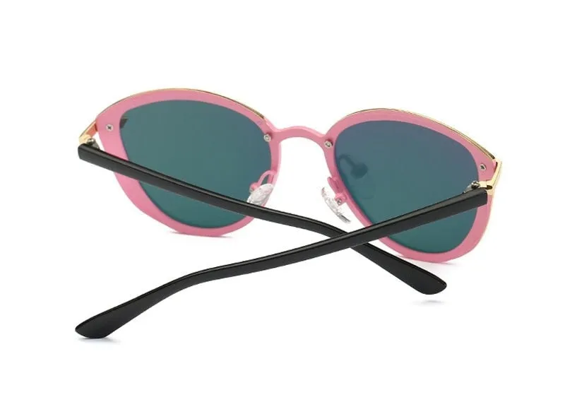 Vintage Luxury Polarized Mirror Cateye Sunglasses for Fashionable Ladies