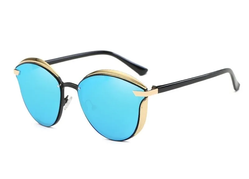 Vintage Luxury Polarized Mirror Cateye Sunglasses for Fashionable Ladies