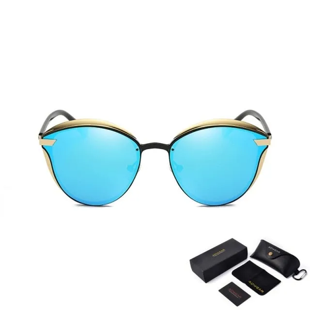 Vintage Luxury Polarized Mirror Cateye Sunglasses for Fashionable Ladies