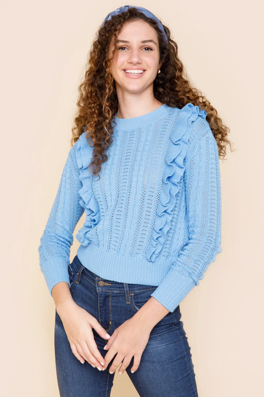 Whitt Ruffled Pull Over Sweater