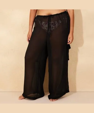 Wild Fable Women's Chiffon Swim Cover Up Cargo Pants