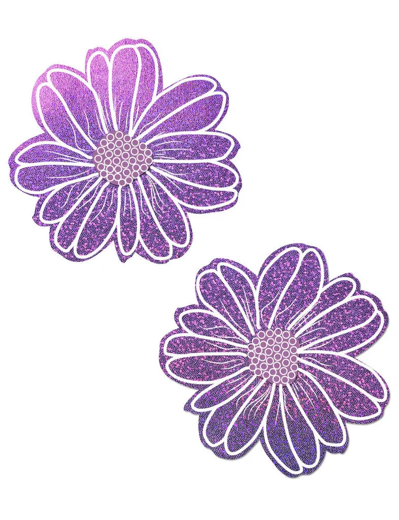 WILD FLOWER NIPPLE PASTIES - LILAC PURPLE