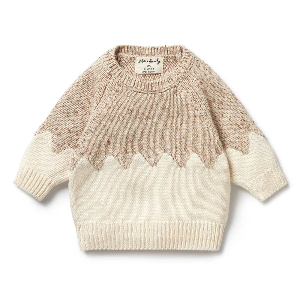 Wilson & Frenchy Jacquard Jumper - Almond Fleck