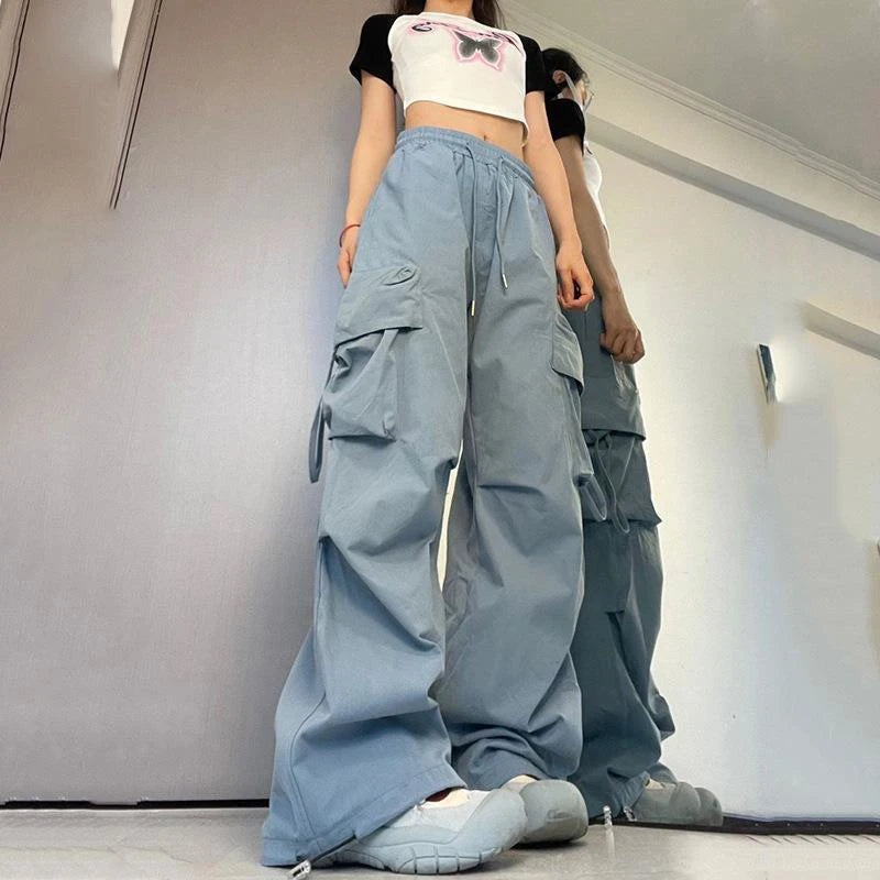 Women Y2K Cargo Pants High Waist Trousers