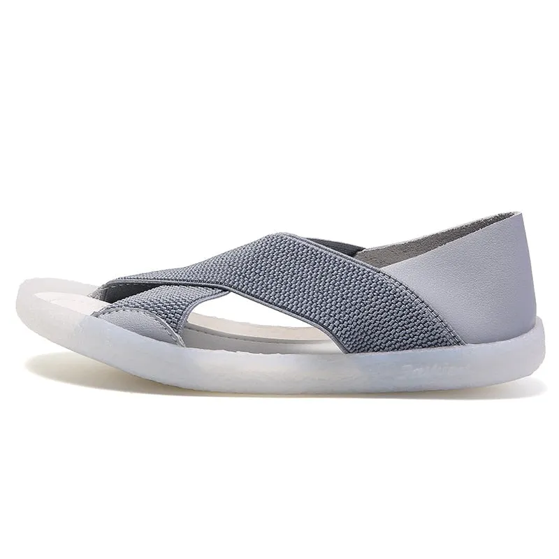 Women's Summer Casual Solid Pattern Breathable Slip-On Sandals